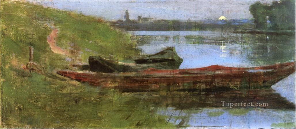 つのボート ボートの風景 セオドア・ロビンソン油絵
